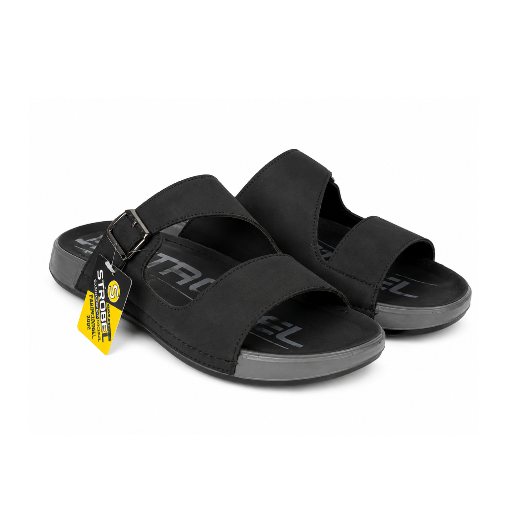 Premium Black Double Strap Chappal