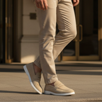 CREAM SUEDE MEDICATED LOAFER