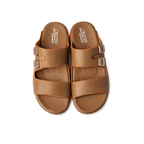 MEDICATED SLIPPERS CROSS STRAP –  BROWN