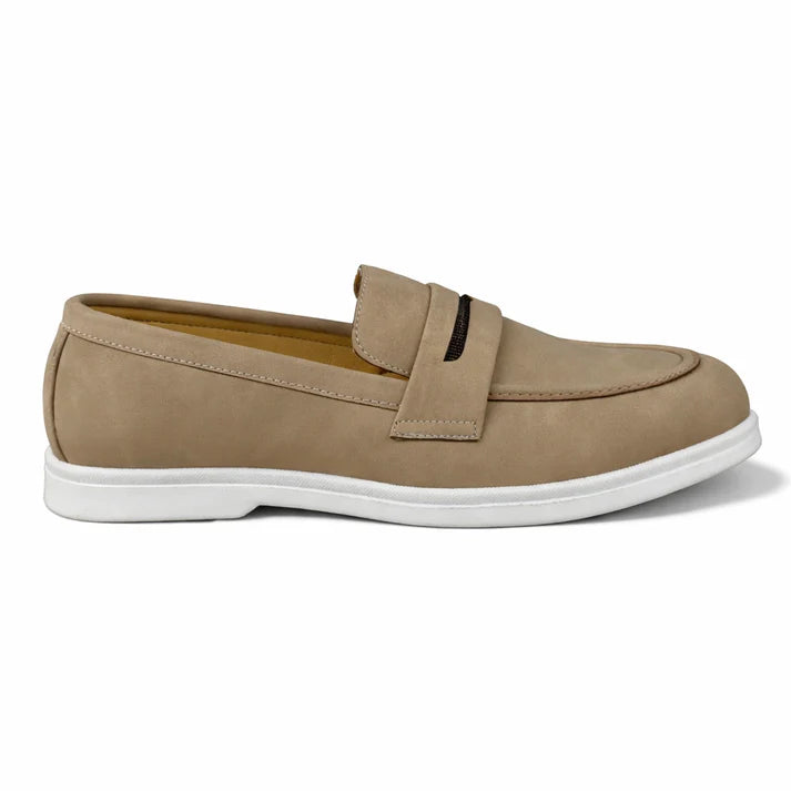 CREAM SUEDE MEDICATED LOAFER