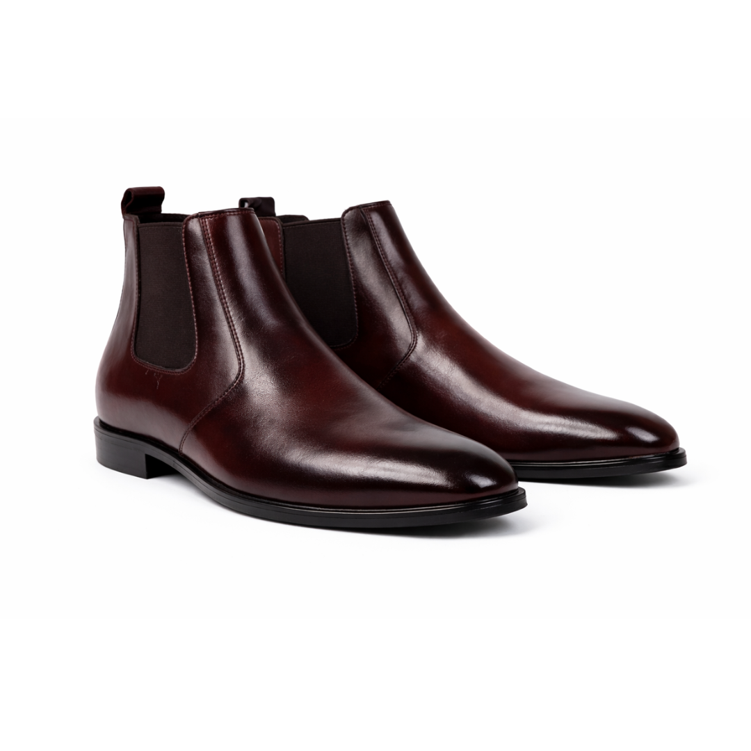 Brown Pure Leather Chelsea Shoes for Modern Style