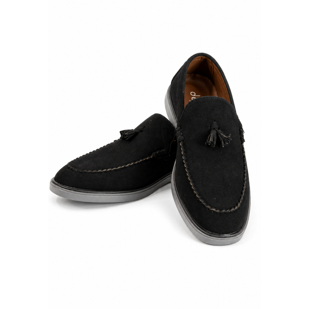 Black Suede Tassel Loafers
