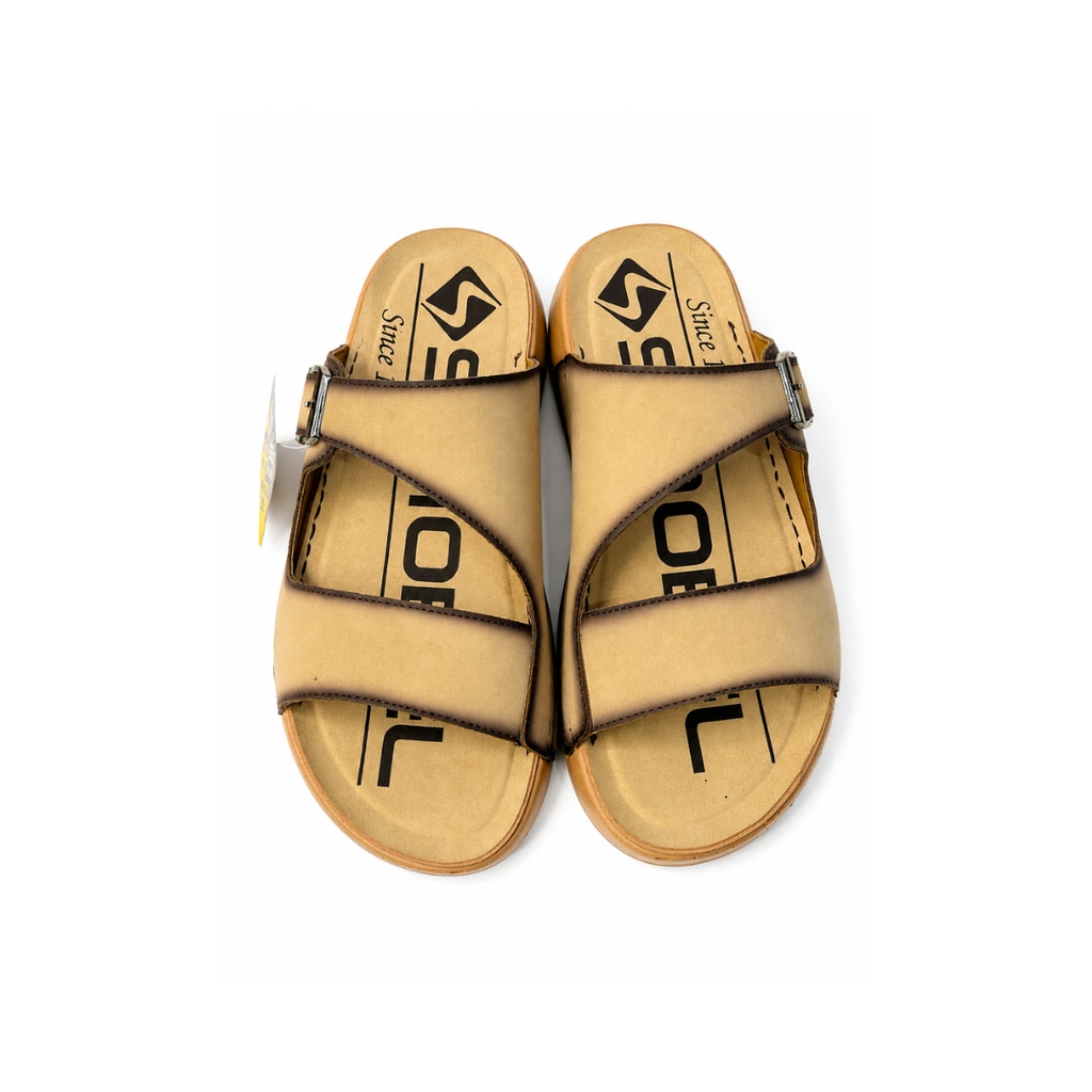 Men's Premium Dual Strap Comfort Slide Sandals – Beige