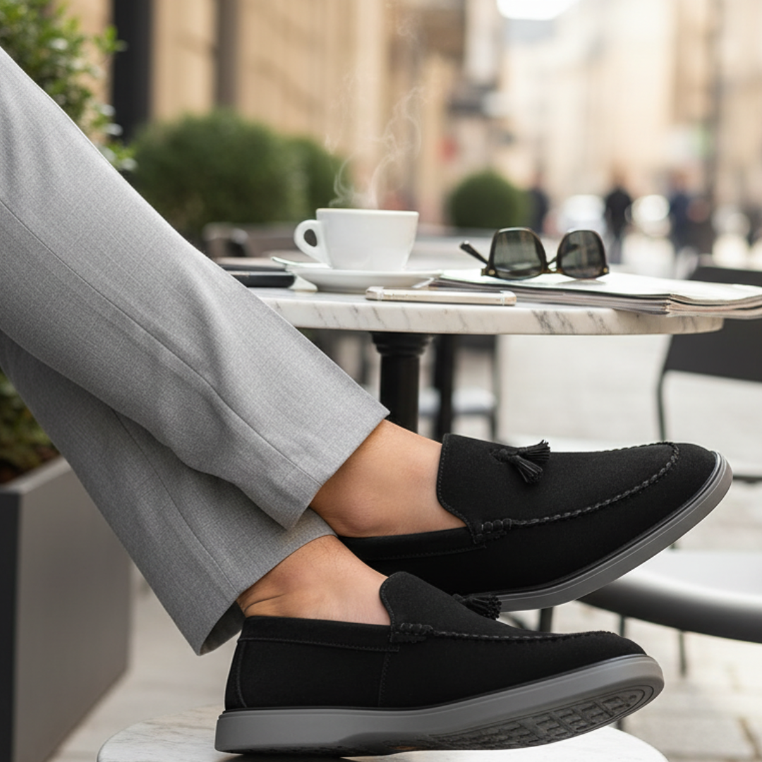Black Suede Tassel Loafers