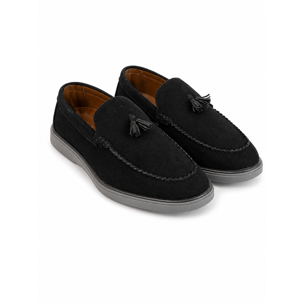 Black Suede Tassel Loafers