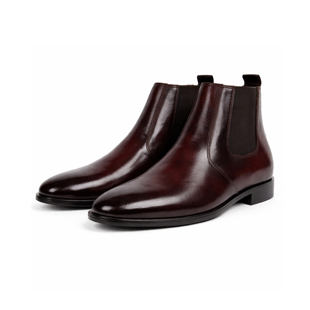 Brown Pure Leather Chelsea Shoes for Modern Style
