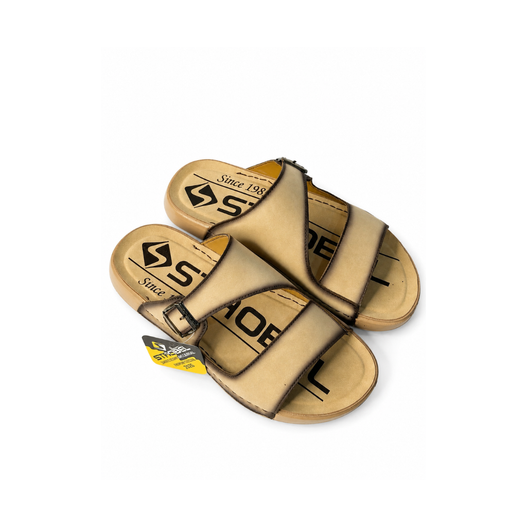 Men's Premium Dual Strap Comfort Slide Sandals – Beige