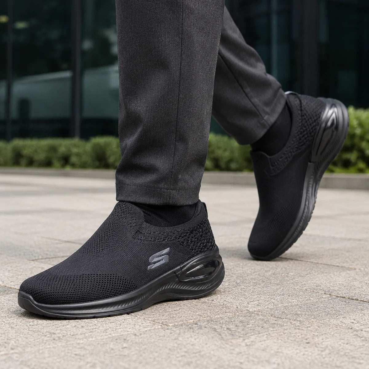 Black Air Flex l Comfort Walk Skechers