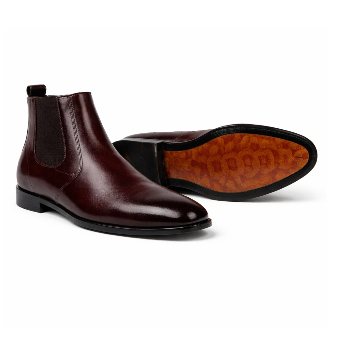 Brown Pure Leather Chelsea Shoes for Modern Style