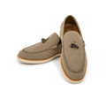 Beige Suede Tassel Loafers