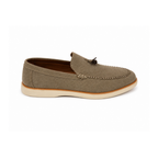 Gray Suede Tassel Loafers