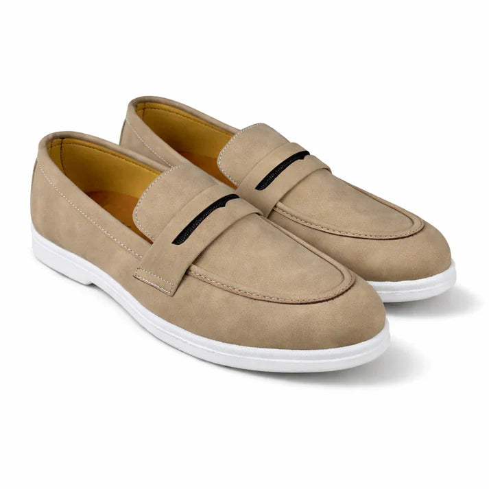 CREAM SUEDE MEDICATED LOAFER
