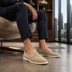 CREAM SUEDE MEDICATED LOAFER