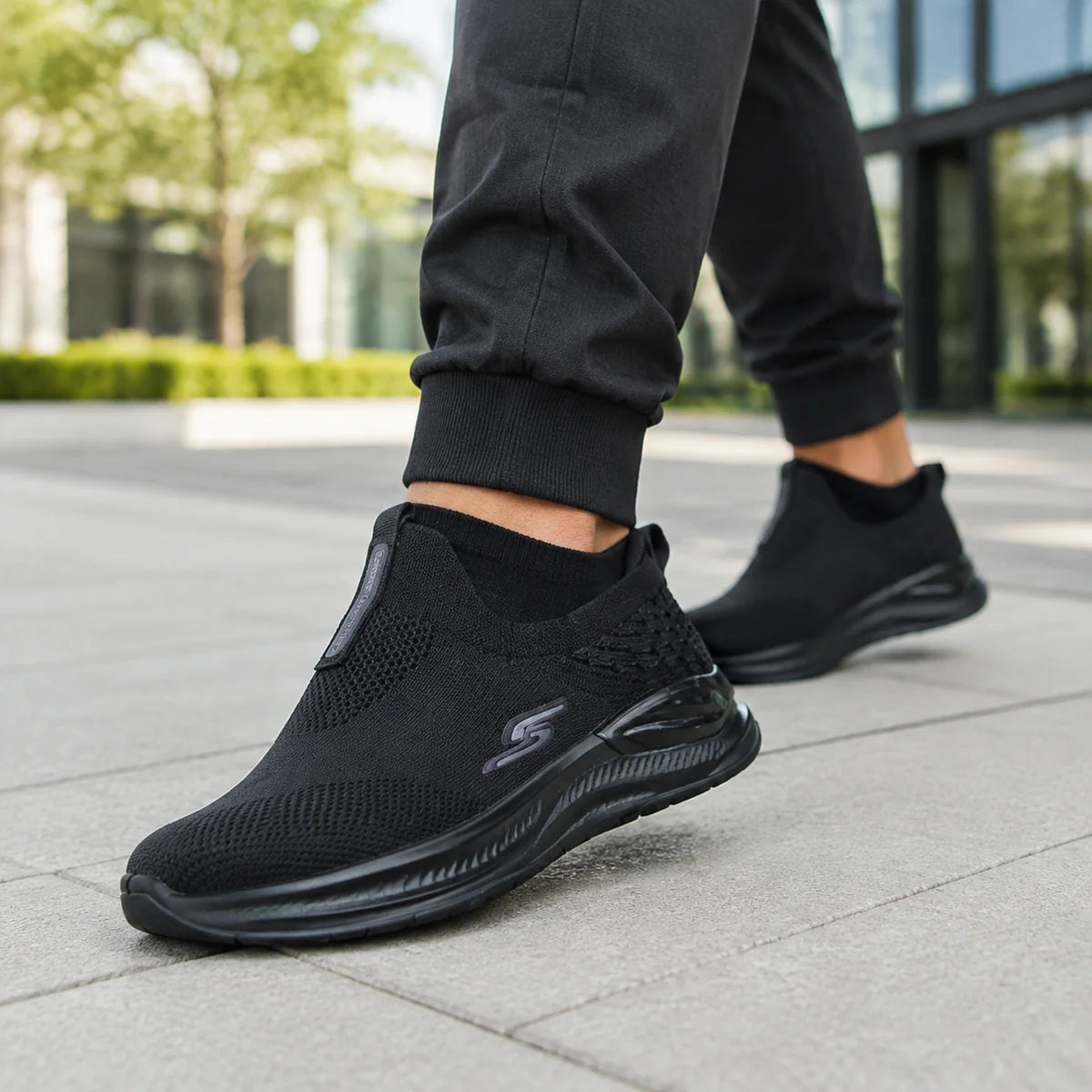 Black Air Flex l Comfort Walk Skechers