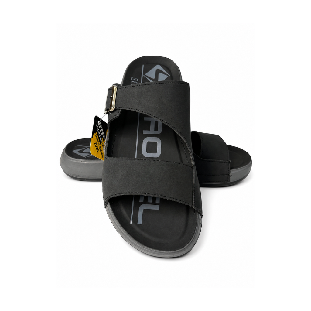 Premium Black Double Strap Chappal