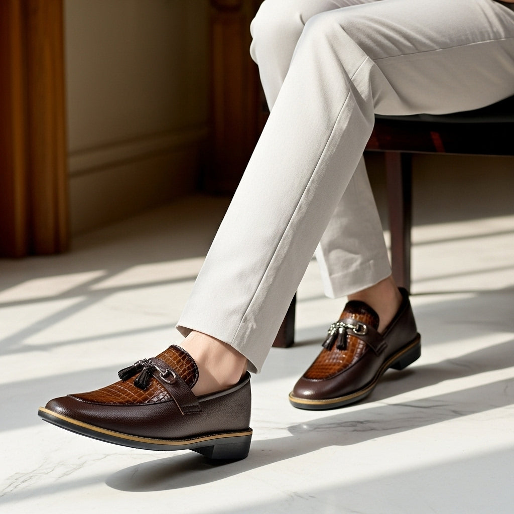 Handmade Stitched Dark Brown Premium Leather Loafers