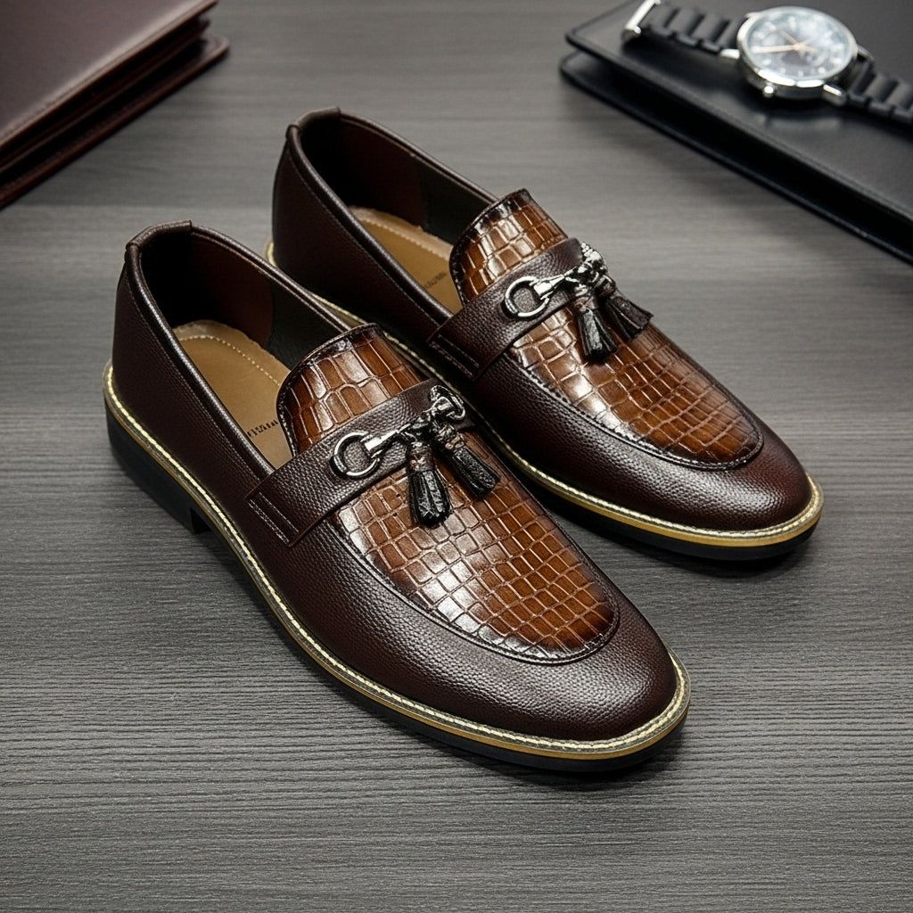 Handmade Stitched Dark Brown Premium Leather Loafers