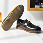 Shaded Brown With Suade Pattern leather Loafer