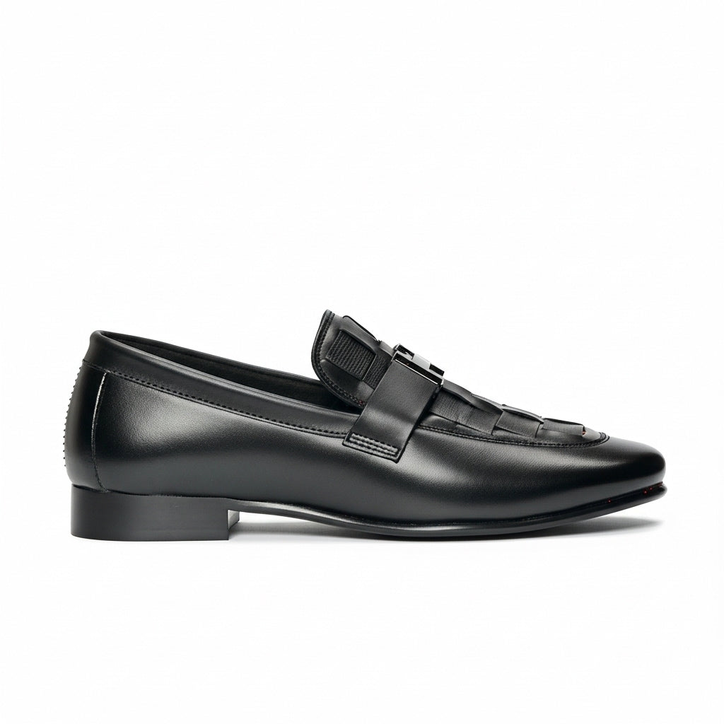 H Buckle Black Formal Loafer