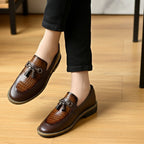 Handmade Stitched Dark Brown Premium Leather Loafers