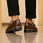 Handmade Stitched Dark Brown Premium Leather Loafers