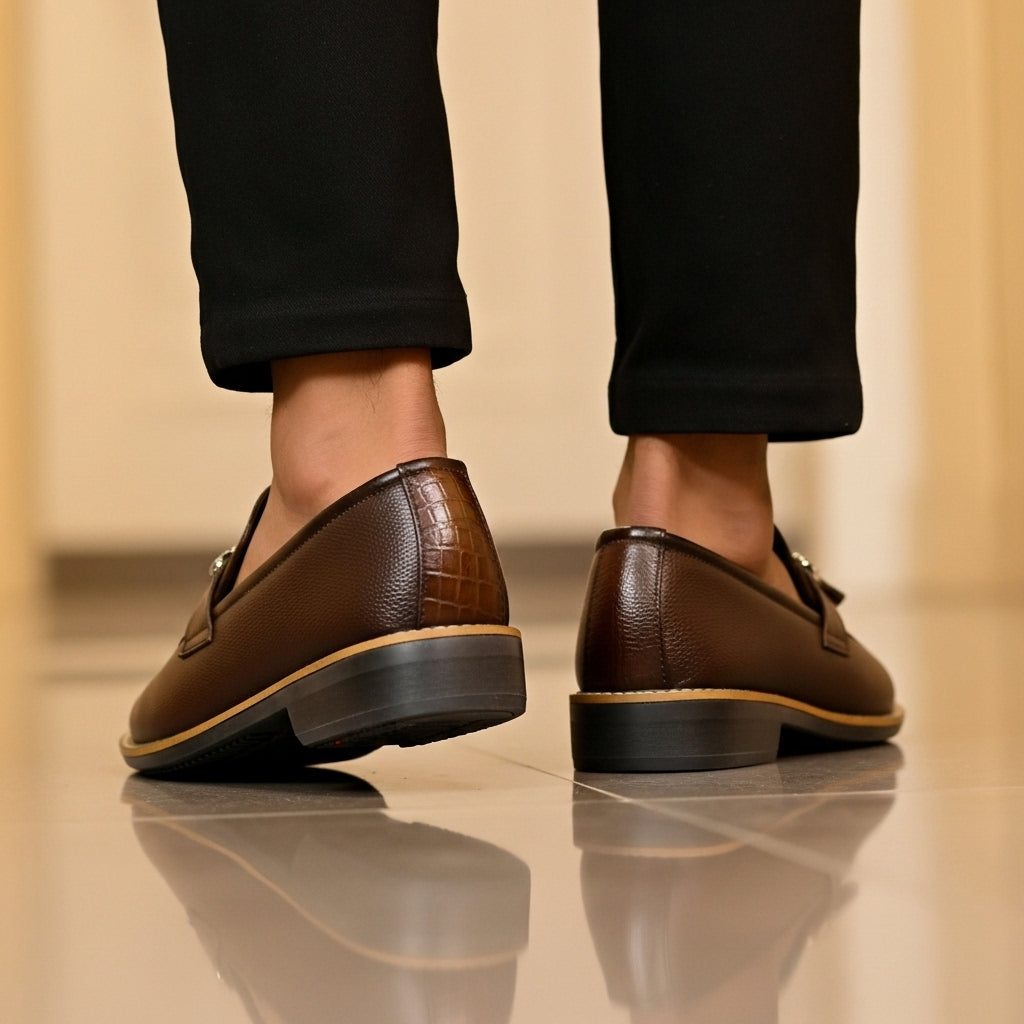 Handmade Stitched Dark Brown Premium Leather Loafers