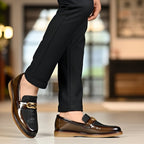 Shaded Brown With Suade Pattern leather Loafer