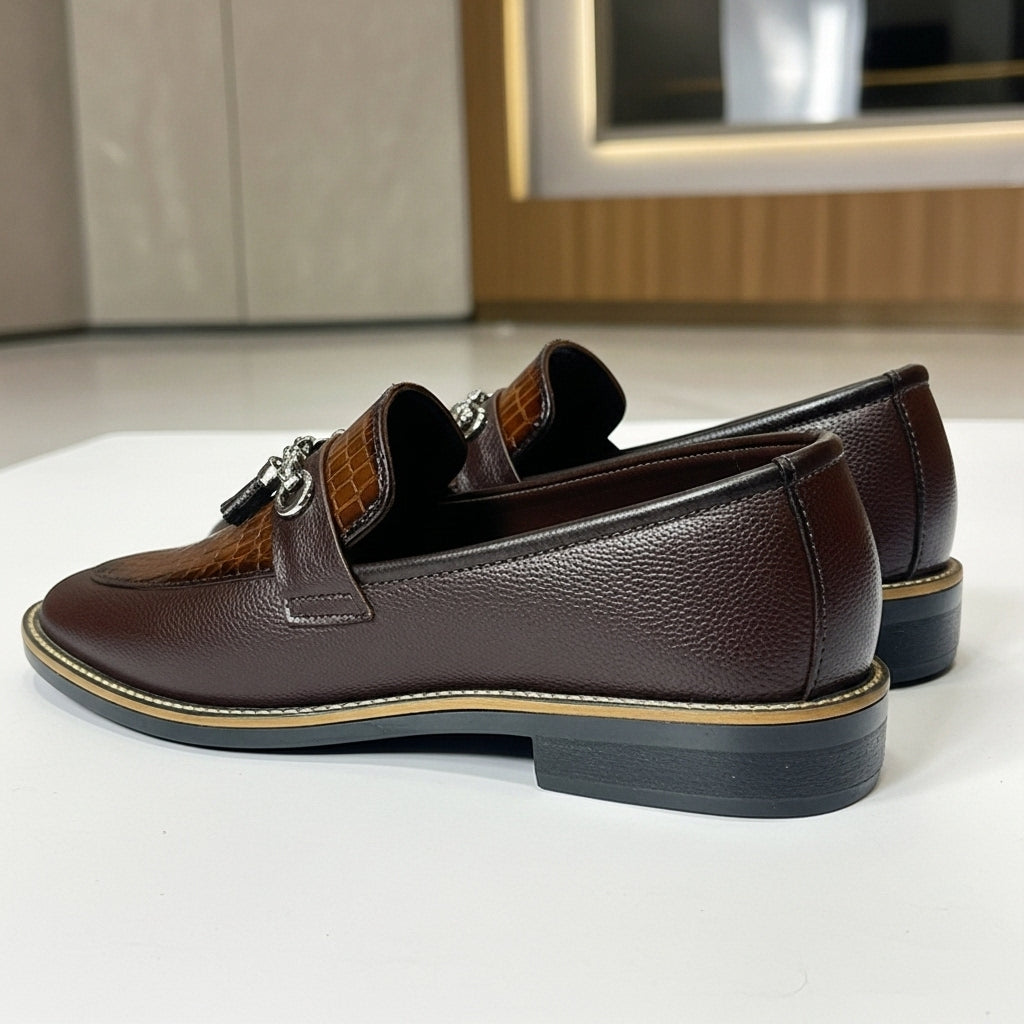 Handmade Stitched Dark Brown Premium Leather Loafers